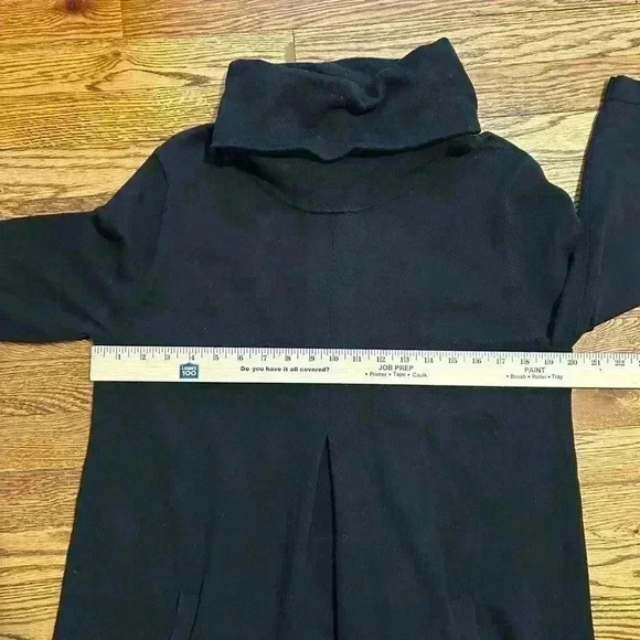 Tyler Boe Kim Cotton Cashmere Cowl Neck Knit Sweater Dress Size Large Black - Picture 7 of 8
